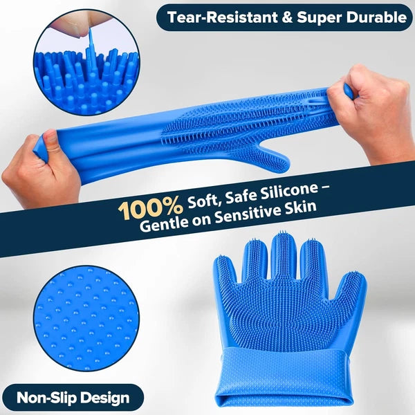 6PCS Pet Grooming Kit | Dog Washing Gloves | Dog Bath Brush | Dog Bath Gloves |