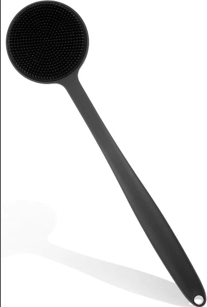 Silicone Bath Body Brush, 17" Long Handle Adjustable Dual-Sided Back Scrubber...