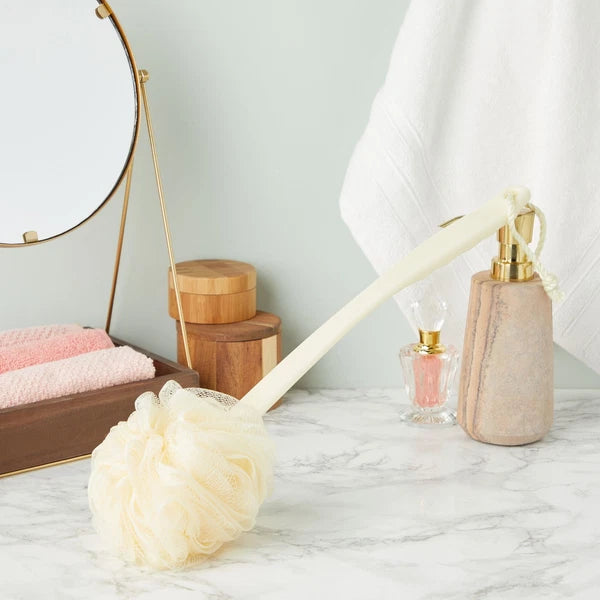 Body Back Scrubber Bath Sponges - 3-Pack Exfoliating Mesh Pouf Shower Brushes