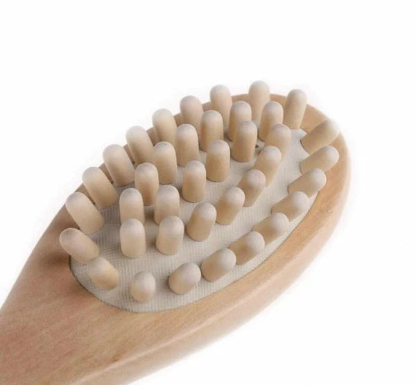 BeNat.Natural boar bristle wooden Bath & Body Brush back Brush with long handle.