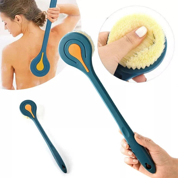Long Handle Bath Brush Soft Bristle Back Body Skin Shower Wash Scrubber 14.7''
