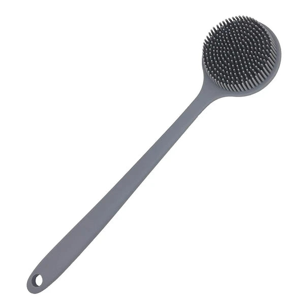 DNC Silicone Back Scrubber for Shower Bath Body Brush with Long Handle Gray