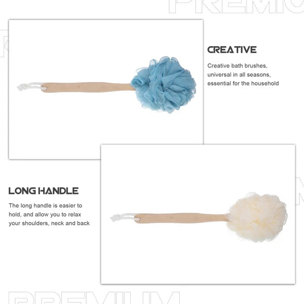 2 Pcs Bath Bathing Brushes Women Soft Back Scrubber Shower